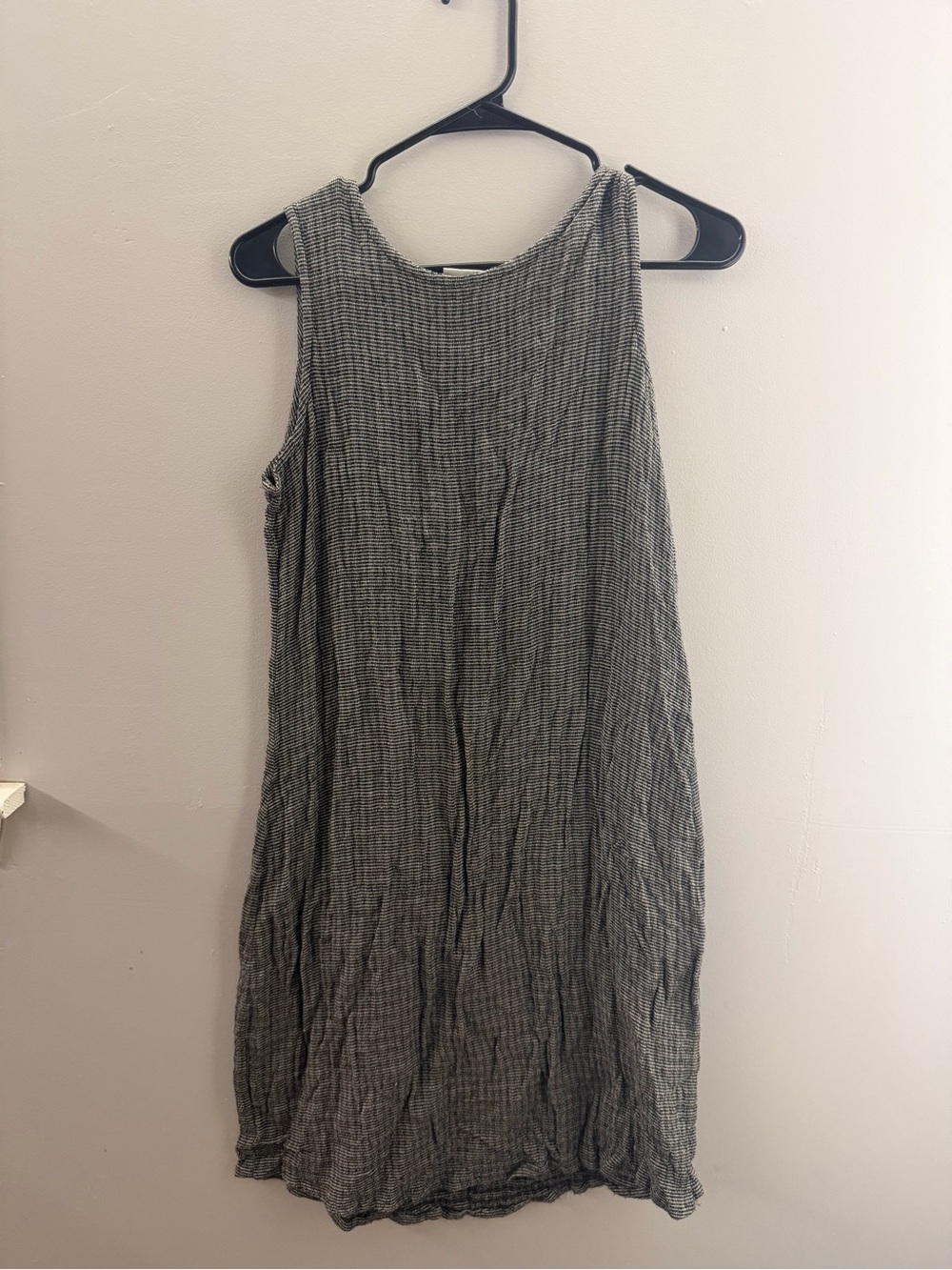 Eileen Fisher Gray Sleeveless Textured Mini Dress